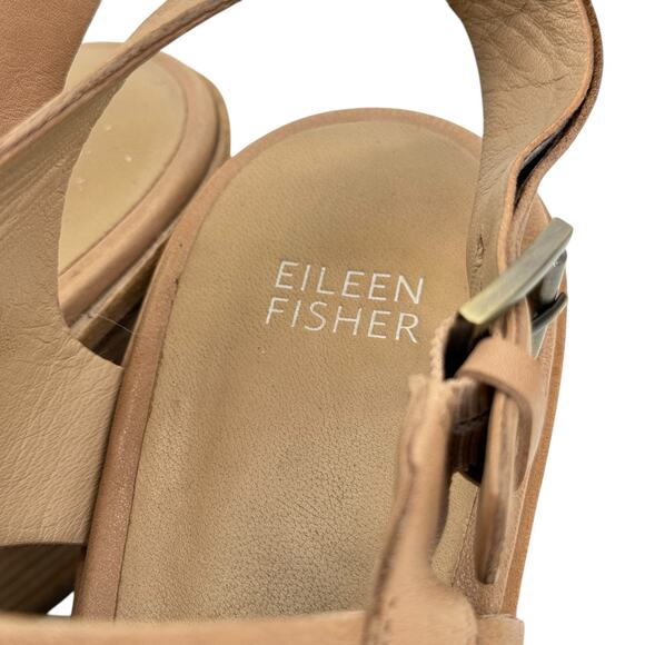 Eileen Fisher Glance Sling Back Heel Sandal Women's SZ 11 Tan Comfort Capsule - Picture 7 of 8